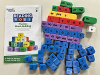 brightly colored plastic blocks to practice phonics