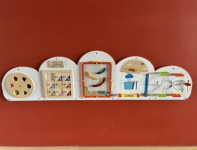 Wall sensory board with 5 activities