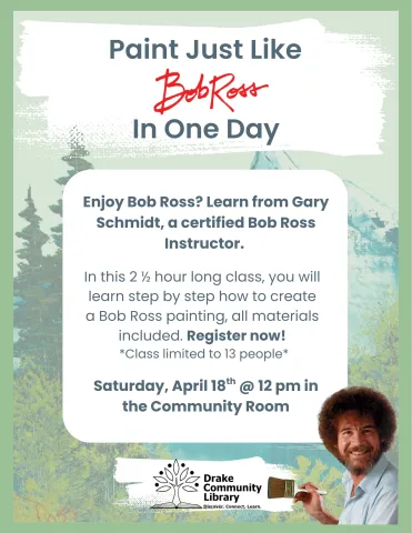 Paint Just Like Bob Ross in One Day Flyer