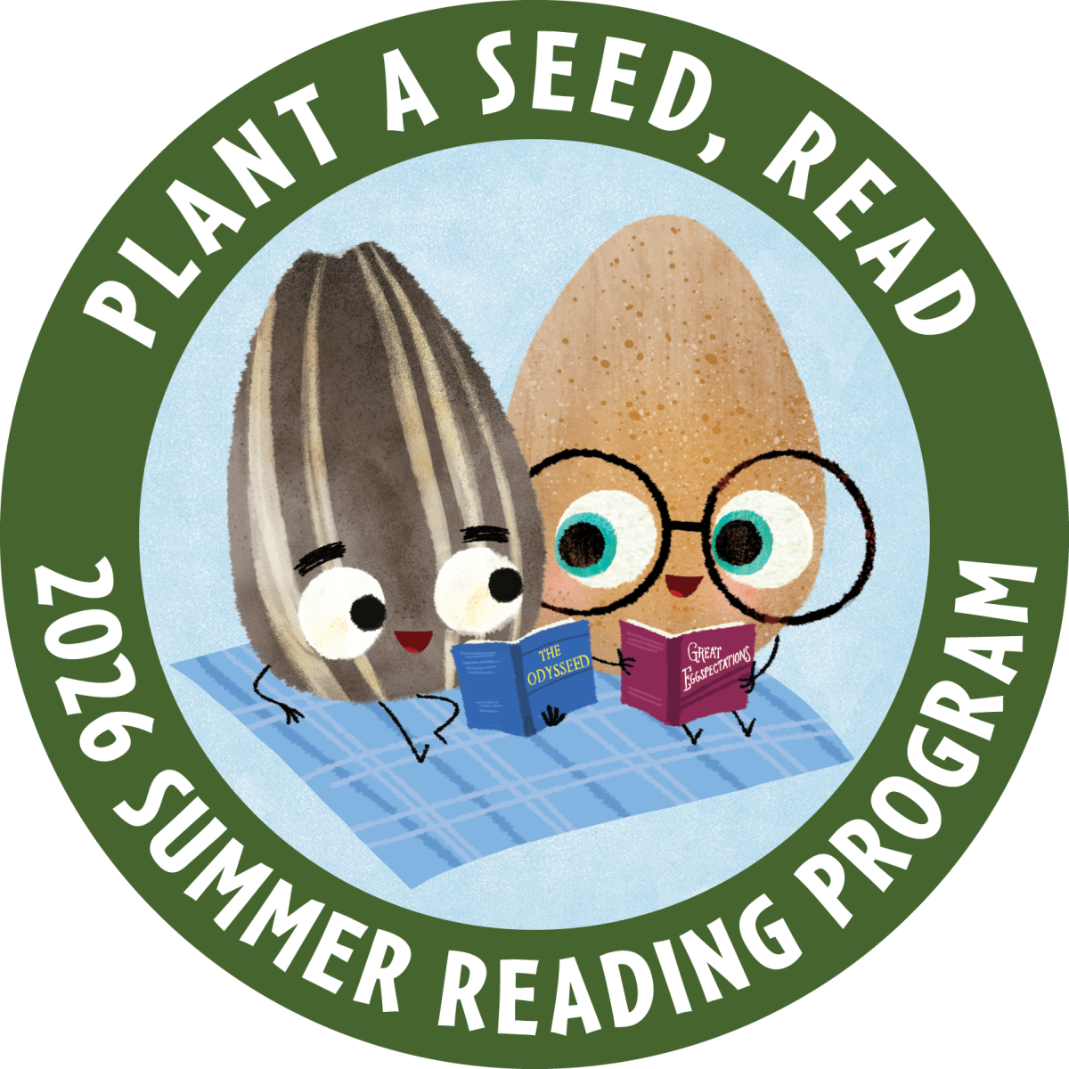 good egg and bad seed characters reading books
