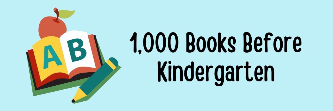 primary book with apple and pencil 1,000 books before kindergarten