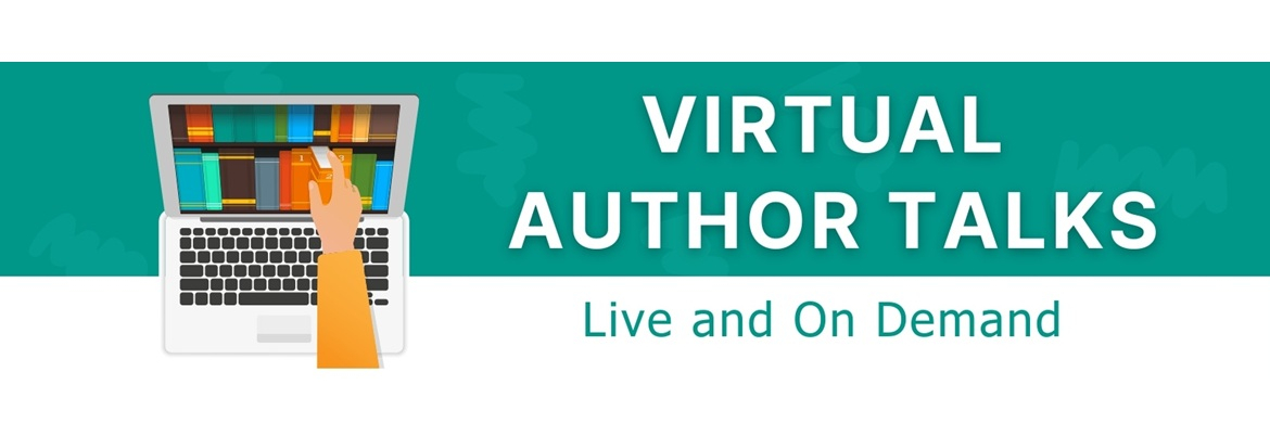 hand reaching into a laptop screen with a book