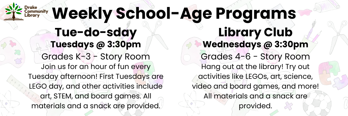 school supply background with program information